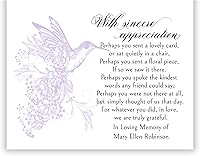 Vista 1 de Notas de agradecimiento personalizadas de colibrí, elige tu cantidad, tarjetas de agradecimiento azules, reconocimiento de condolencias
