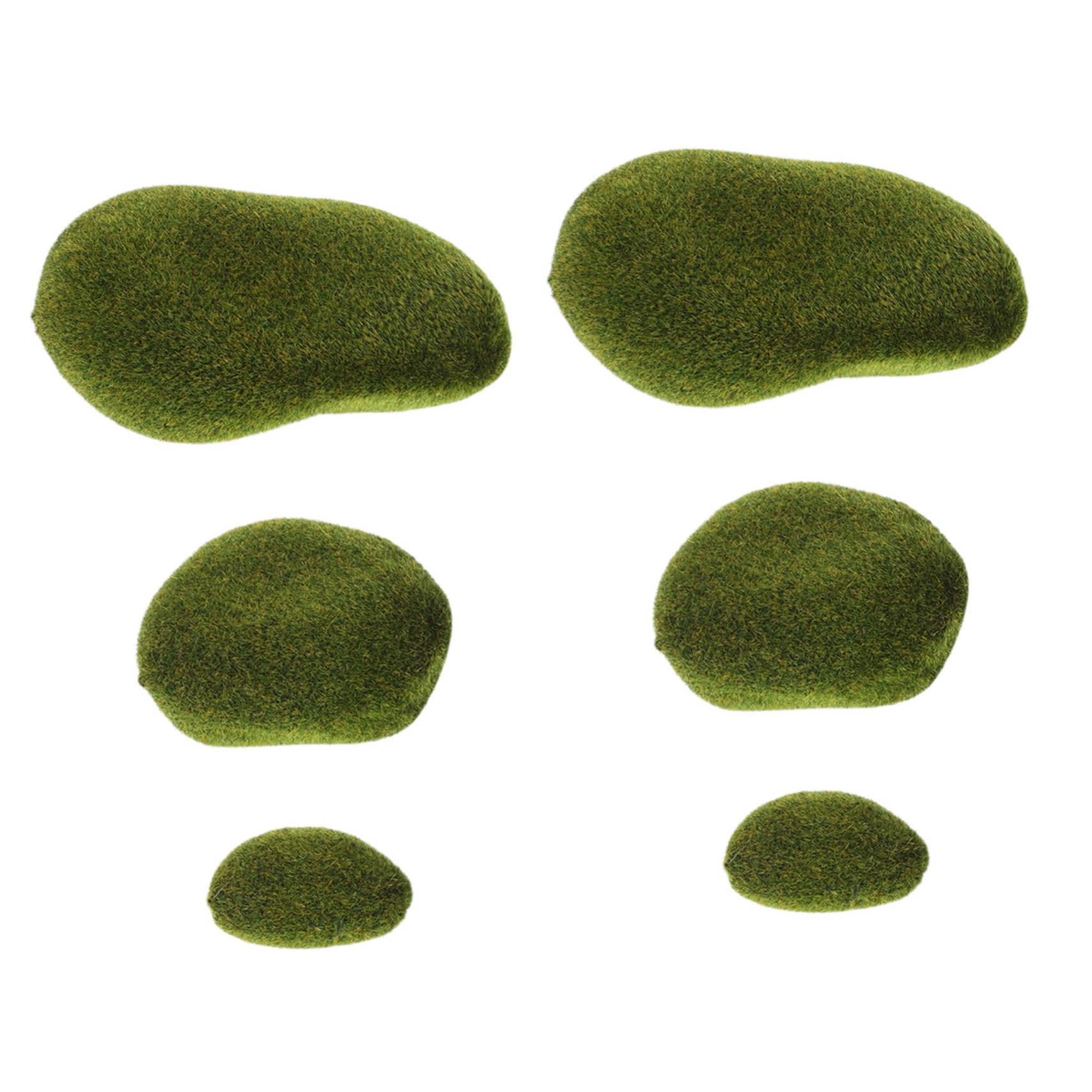 ULDIGI 6 Pack Fake Moss Rocks for DIY Sand Table Models Realistic Artificial Moss Stones for Crafting Centerpiece Decorations