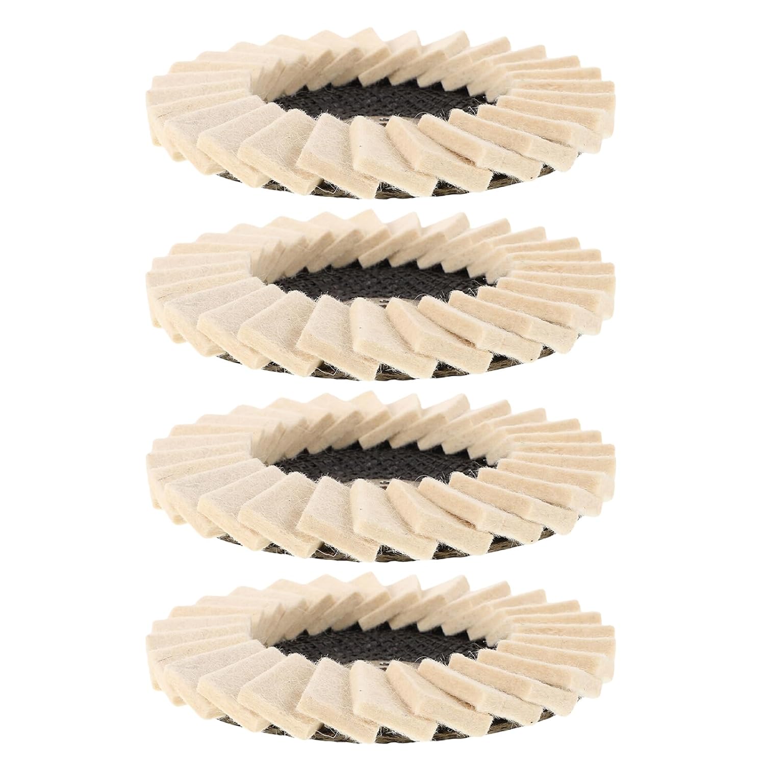 Ipetboom 4pcs 125mm Wool Felt Polishing Buffing Wheels for Angle Grinder, Drill Buffer Attachment, Automotive Buffing Disc for Metal, Stainless Steel, Aluminum Finishing