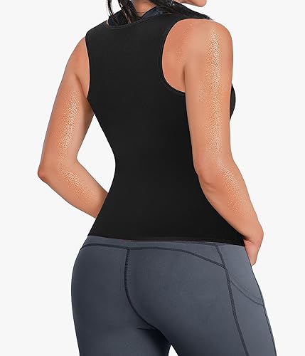 Miniatura 2 de GAODI Traje de sauna para mujer, moldeador de cuerpo Traje de sauna negro