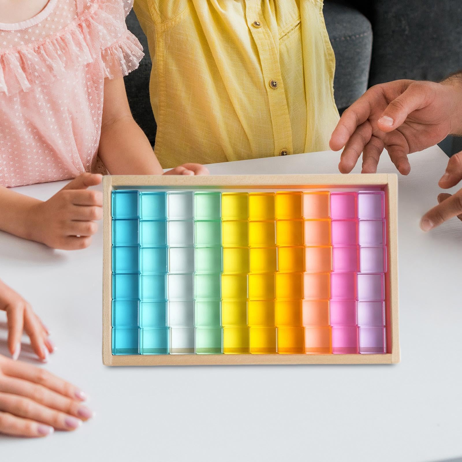 Set di Gioco di Impilamento di Cubi Colorati - Giocattolo Educativo per Bambini, Come immagine, 60 pezzi