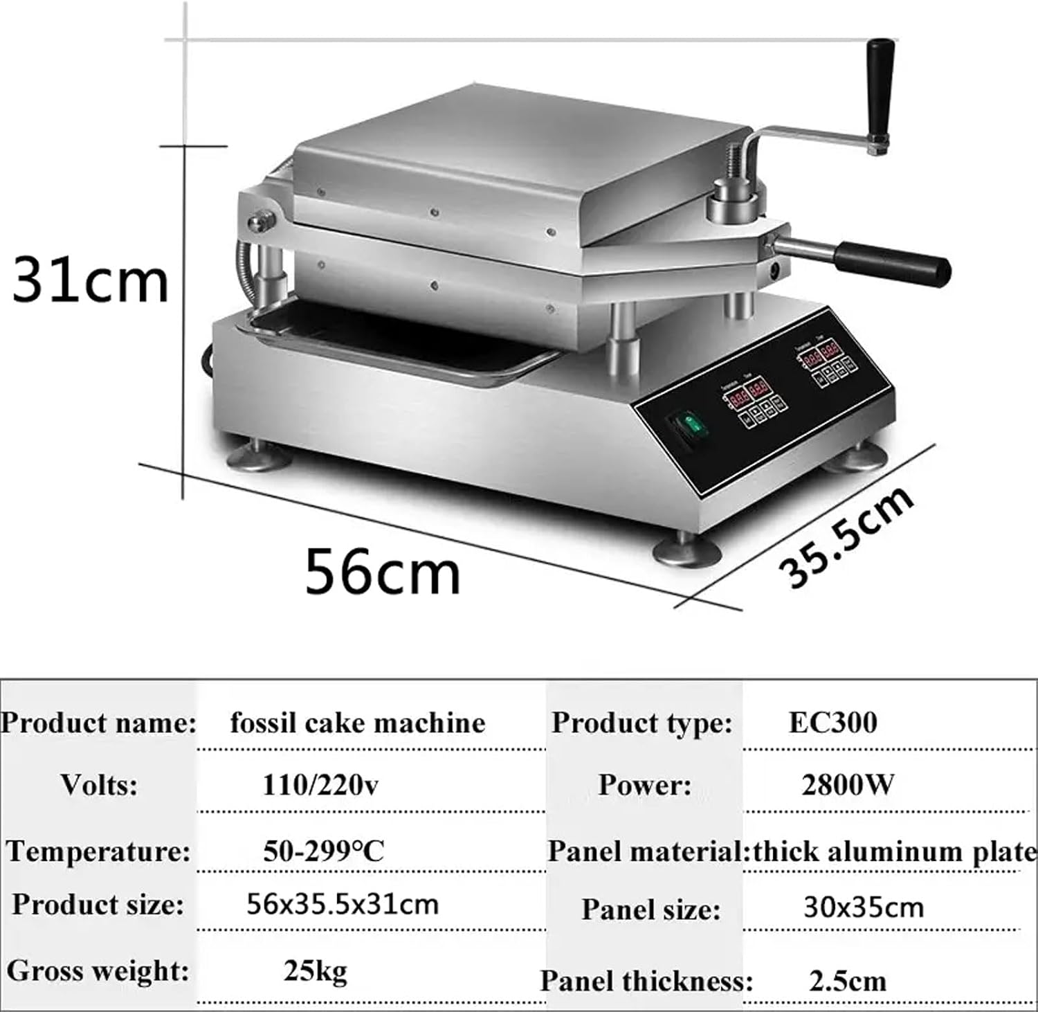 Electric Crepe Maker with Non-Stick Coating and Intelligent Temperature Control for Snack Bars and Home Use