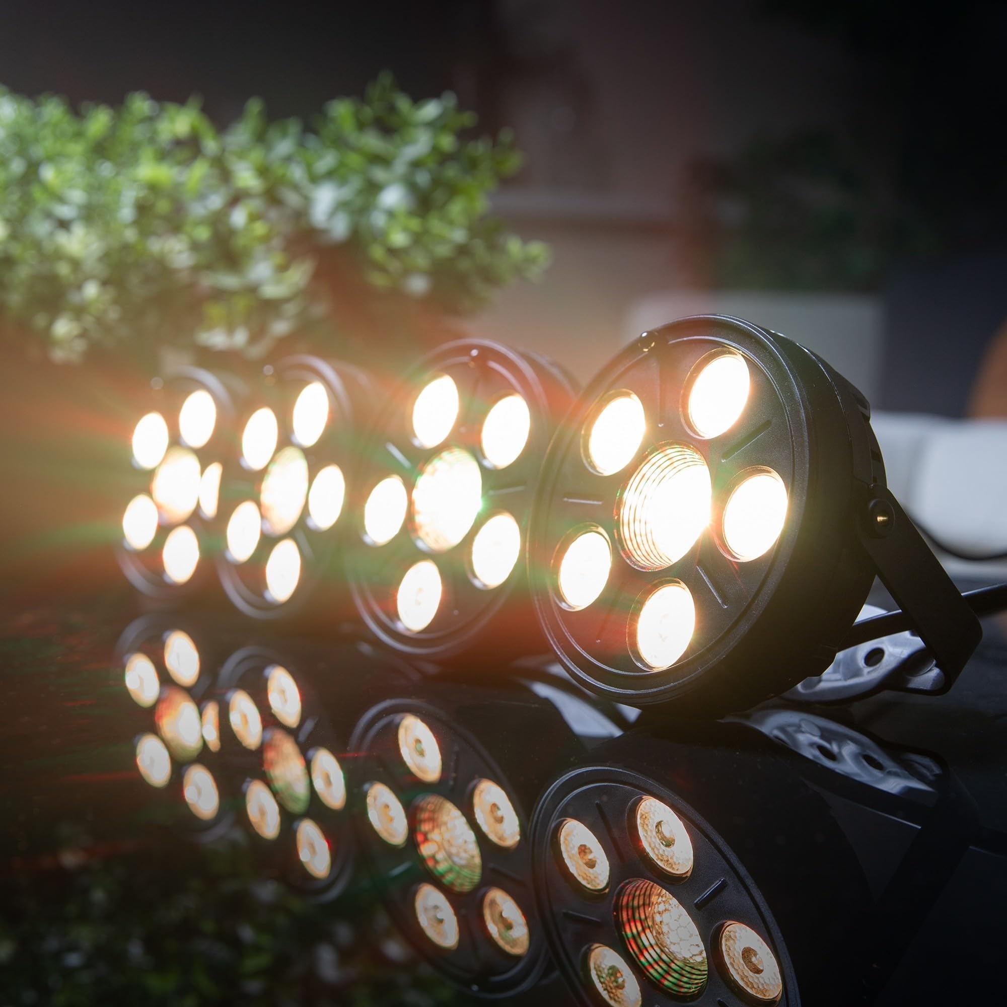Fuzzix Comet M06 - Pack 4 × PAR LED RGB avec Effet Jelly Ball | Télécommande, Modes Automatique et Musical | Éclairage Compact DJ Bars Événements