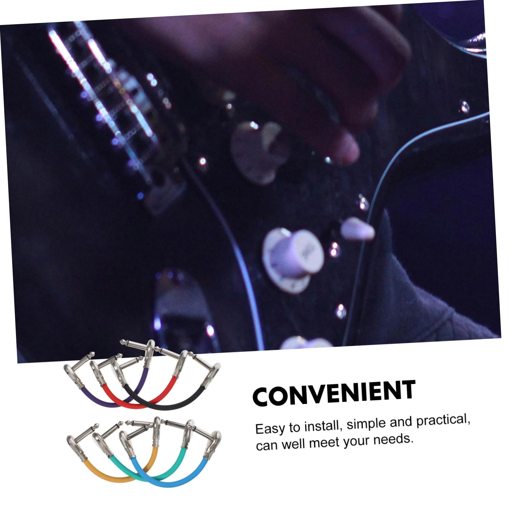 Cable de Conexión para Guitarra Eléctrica 15cm, 6 Unidades | Conector de Efectos 6, 35 Mono Macho a Macho, para Espacios Reducidos, Diseño Plug-and-play y Transmisión Óptima