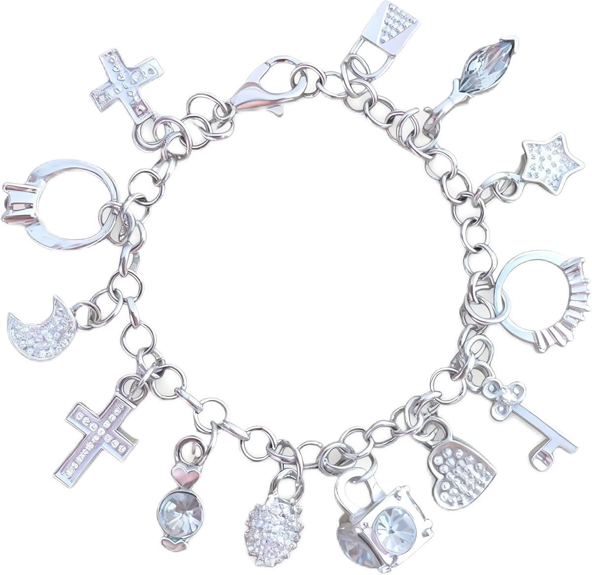 Charm Bracelet for Women Flower Bracelet Sterling Silver - Adjustable Dainty Silver Jewelry Gift for Women