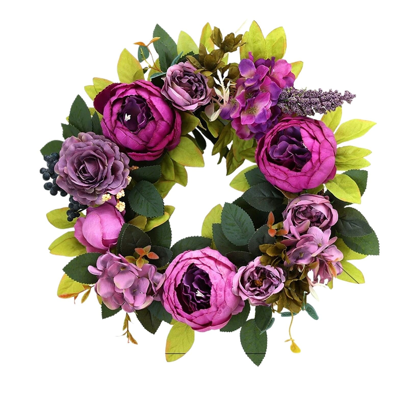 Puerta de entrada de primavera y verano, puerta floral con rosa de peonía, para todas las estaciones, para interiores y exteriores, casa de campo, porche, ventana de pared 062389