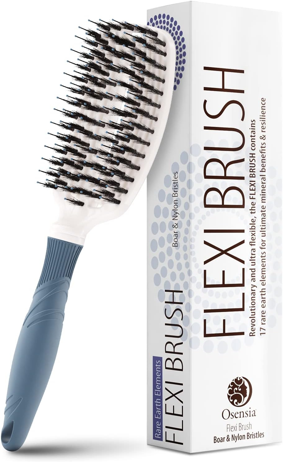 Boar Bristle Detangling Brush - Great for Thick, Dry, Curly or Straight Hair, Adults and Kids. Travel-Friendly Hair Detangler for Women.
