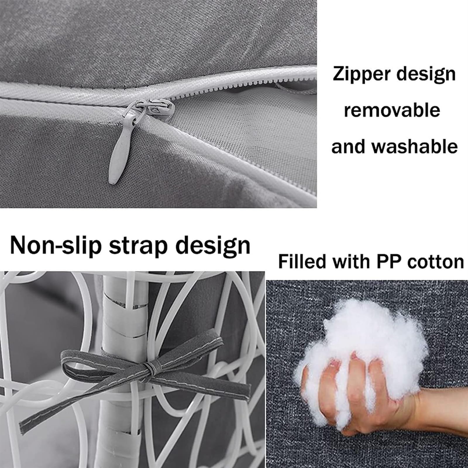 Cojín for silla con forma de huevo con almohada y almohadillas for reposabrazos, cojín grueso for silla mecedora de exterior, cojín colgante de ratán, almohadilla de repuesto for nido de huevo, solo c