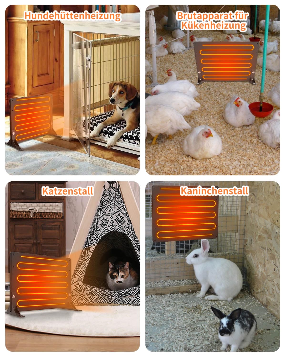 Calentador para Gallinero 140 Watts Calentador para Gallinero Accesorios para Gallinero Calentador para Gallinero Adecuado para Granja/Casa Gatito (negro)
