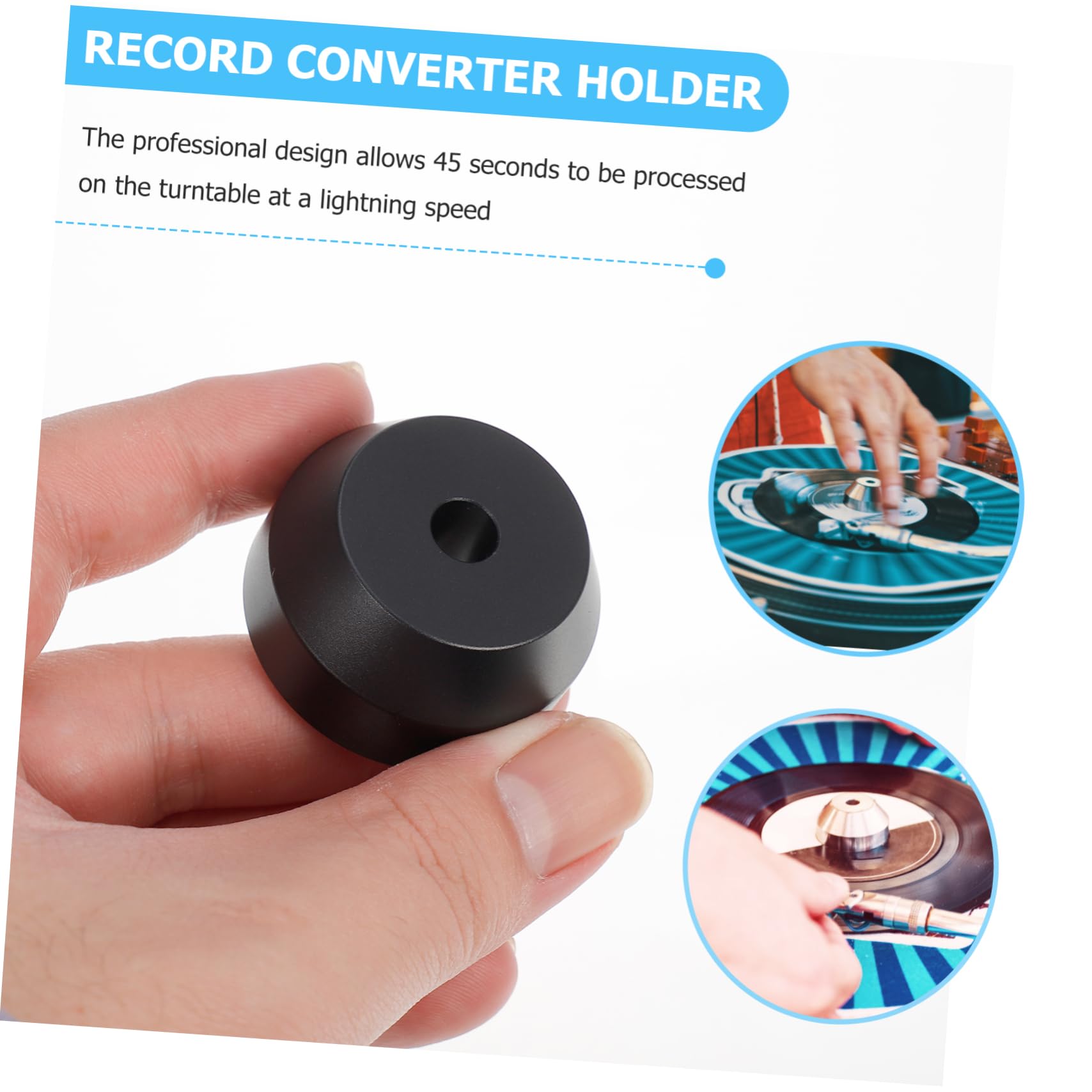BESTonZON 3 Pezzi 45 Adattatore Di Registrazione Adattatore Per Dischi Da 45 Giri Accessori Adattatore Per Dischi in Vinile Metalli Piccolo Adattatore Metallo Giradischi Alluminio Cupola