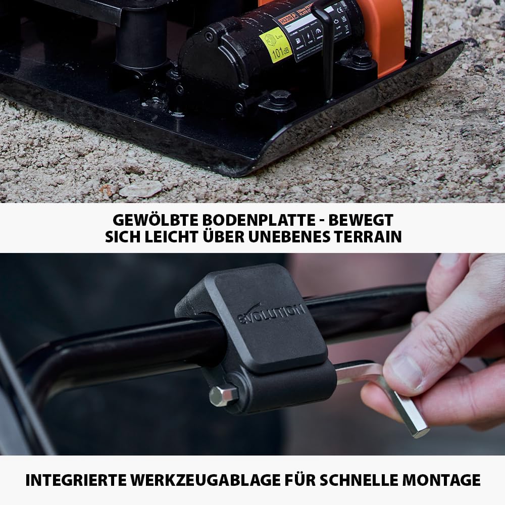 Evolution Power Tools H320-P Hulk Benzin Vibrationsstampfer, Rüttler, rüttelplatte - Ideal zum Nivellieren von Gehwegen, Vorbereiten von Kunstrasenflächen, Terrassen, Blockarbeiten, Sand