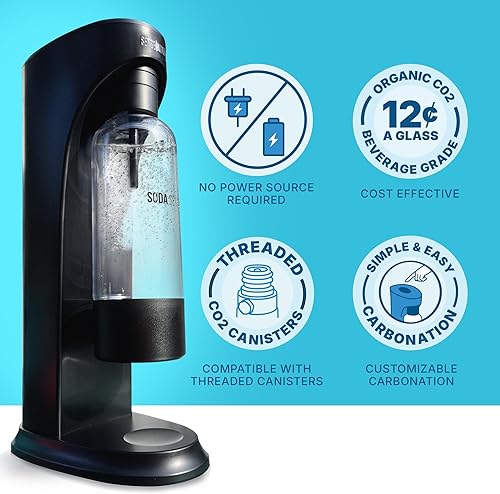 Miniatura 2 de SENSEation - Máquina de soda para cocina, nuevos artículos esenciales para el hogar, juego de máquina de agua con gas con 2 cartuchos de CO2