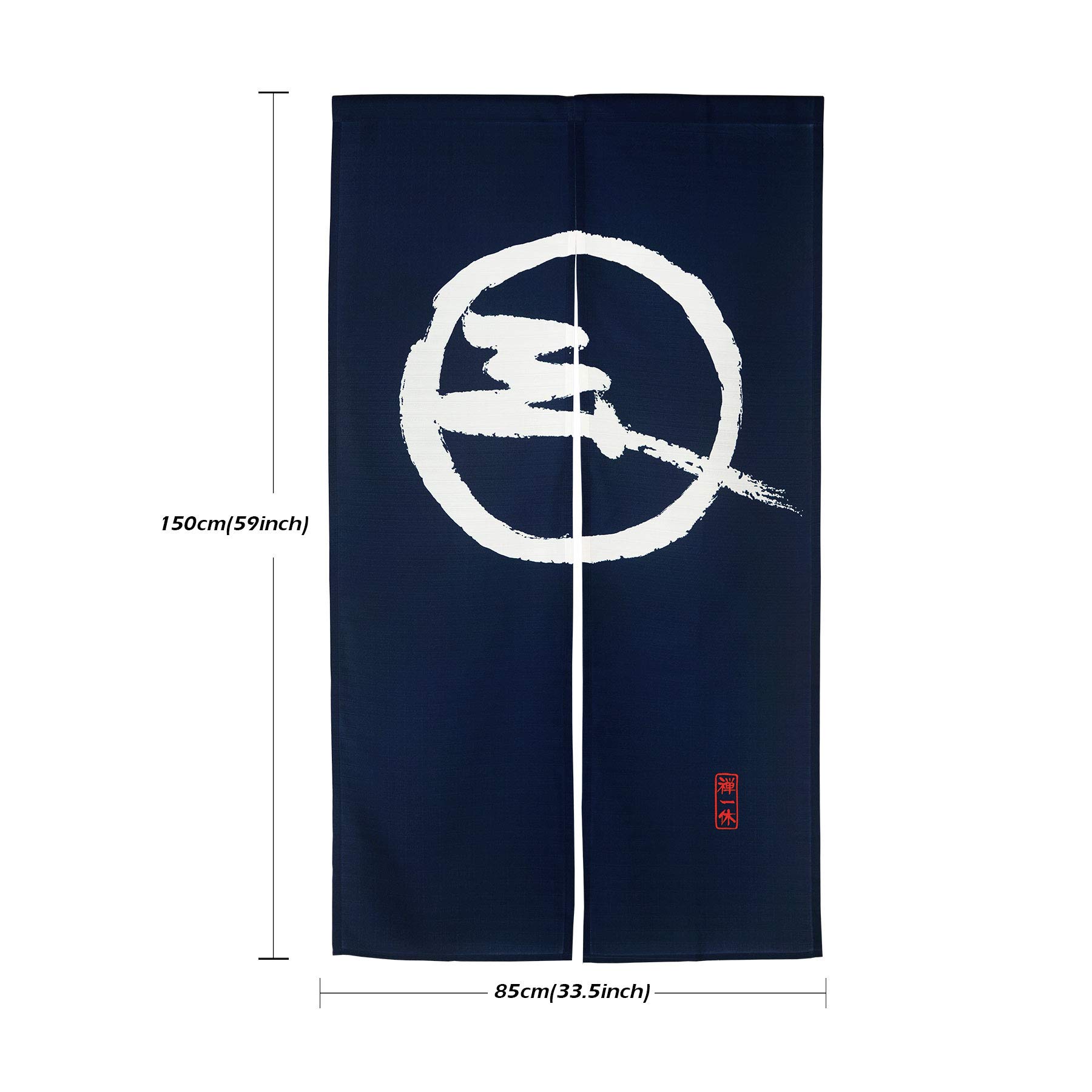 LIGICKY Noren Cortina Japonesa Larga tapicería Ventana Cortinas Panel Tapiz decoración Azul (85×150cm, Modelo Tradicional Sencillo)