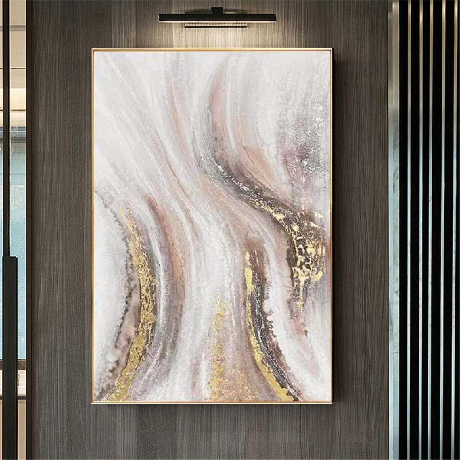 HOLEILUCK Quadro Moderno Con Lamina D'Oro 80x180 Cm | Dipinto Su Tela Glorioso Per Home Decor, Cornice Inclusa