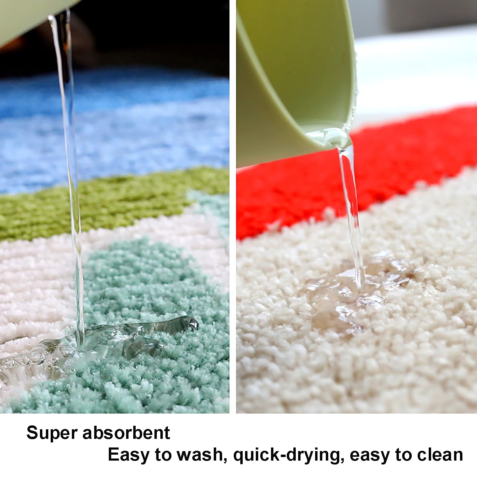 Alfombra de área, Alfombra Bohemia, Alfombra de Piso de baño, Suave y cómoda Alfombra de Almohadilla de pie Absorbente Doble Antideslizante, Engrosamiento