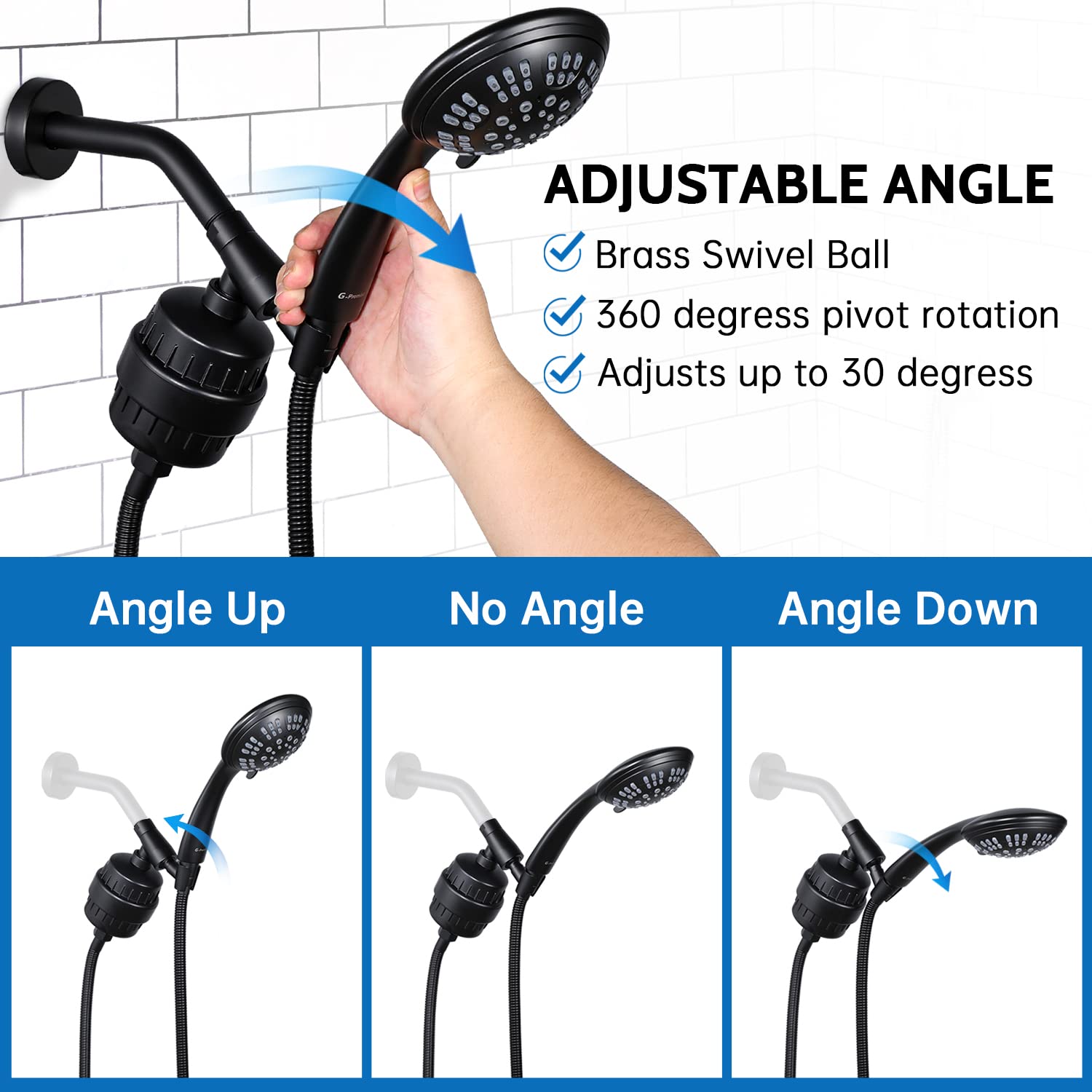 G Proise Luxury Filtered Handheld Shower Head Shower Set 6 - View #2