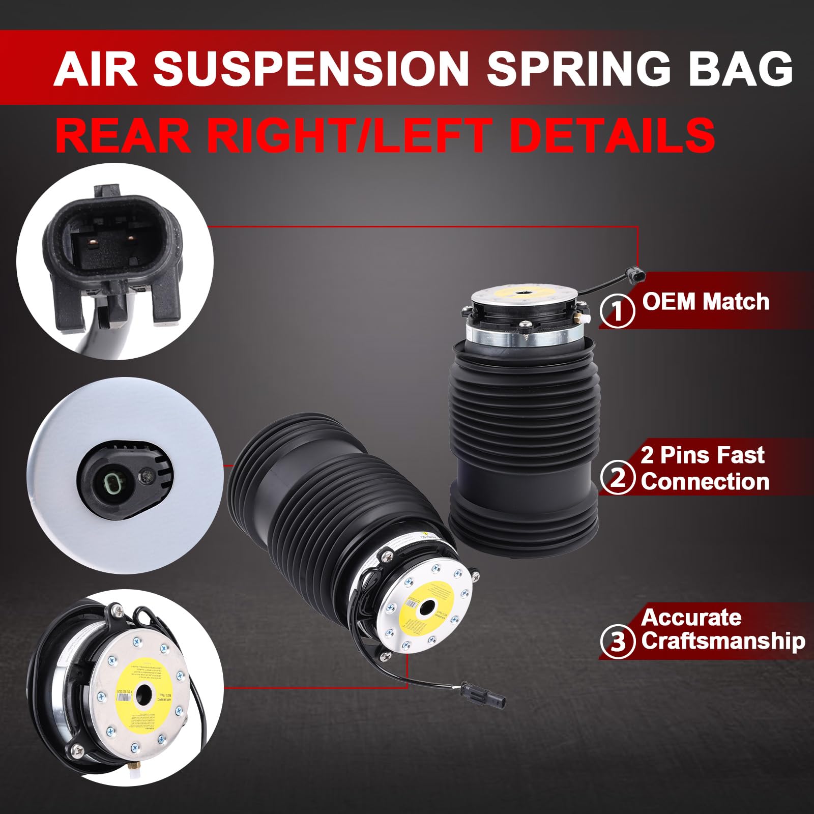 1 par de bolsas de resorte de suspensión neumática trasera izquierda + derecha OE# 2133200225 2133200125 Mercedes Clase E W213 CLS C257 GLC X253 Juego de resortes de aire para eje trasero