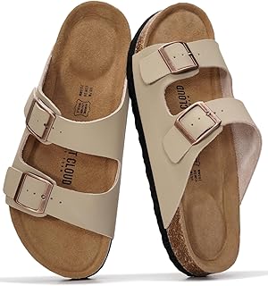 Project Cloud 100% Genuine Leather Flat Sandals For Women 2026 Cork Footbed Womens Sandals