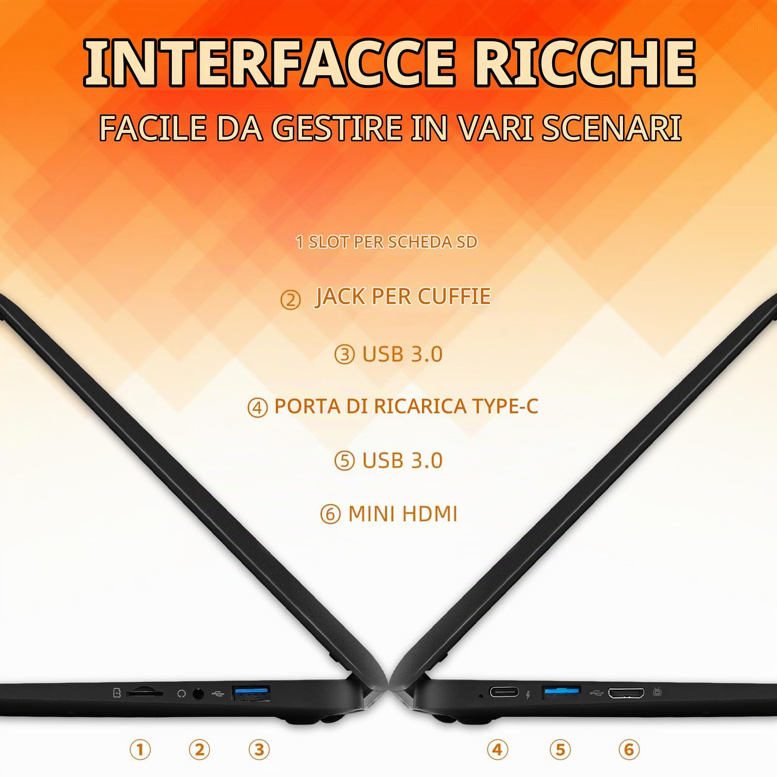 AKEDA 10.1'' Mini Laptop QWERTY, Notebook Compatto con N4000, 8GB RAM, 128GB Storage, Netbook Portatile per Bambini Studenti Apprendimento a Casa – Tastiera Inglese