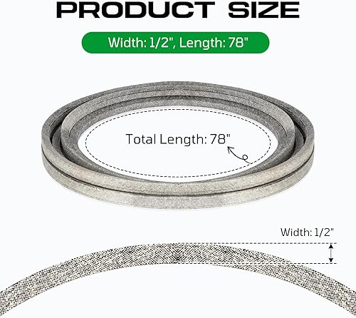 Miniatura 2 de Cubierta de tractor de cortacésped de 12 x 78 pulgadas, correa de transmisión para Cub CadetMTD 754-0461 954-0461 754-04165 954-04165, Simplicity