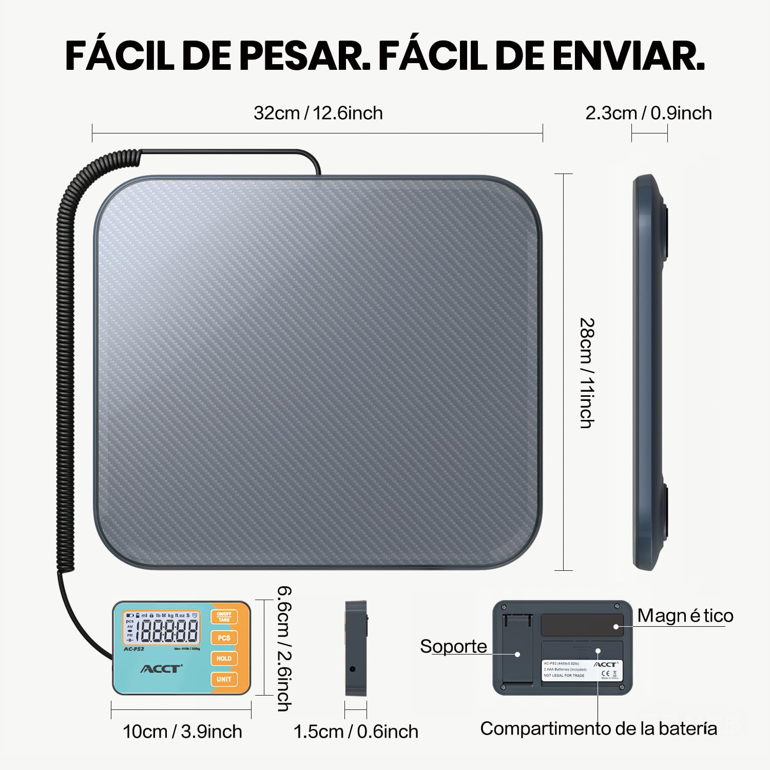 Báscula postal digital, capacidad de 200 kg, báscula comercial para paquetes, correo, almacenes, hogar, equipaje