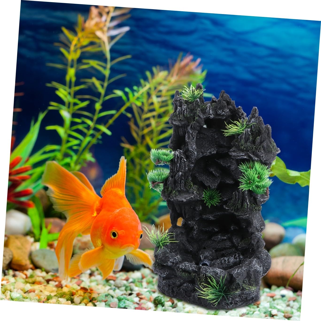 Happyyami 1stück Kreative Aquarium Dekoration Mit Wasserfall-Effekt Resin Rockery Für Fischbehälter Langlebig Und Pflegeleicht Für Wohnräume Und Badezimmer