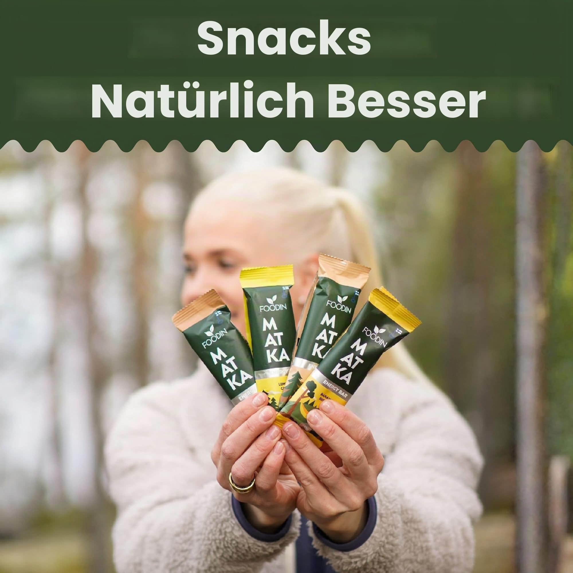 FOODIN MATKA Energieriegel Pekannusskuchen – 12 x 50 g – Glutenfreie Haferflocken & Pekannüsse – Ohne Zuckerzusatz & Palmöl – Gesunder Snack für Arbeit, Schule & unterwegs