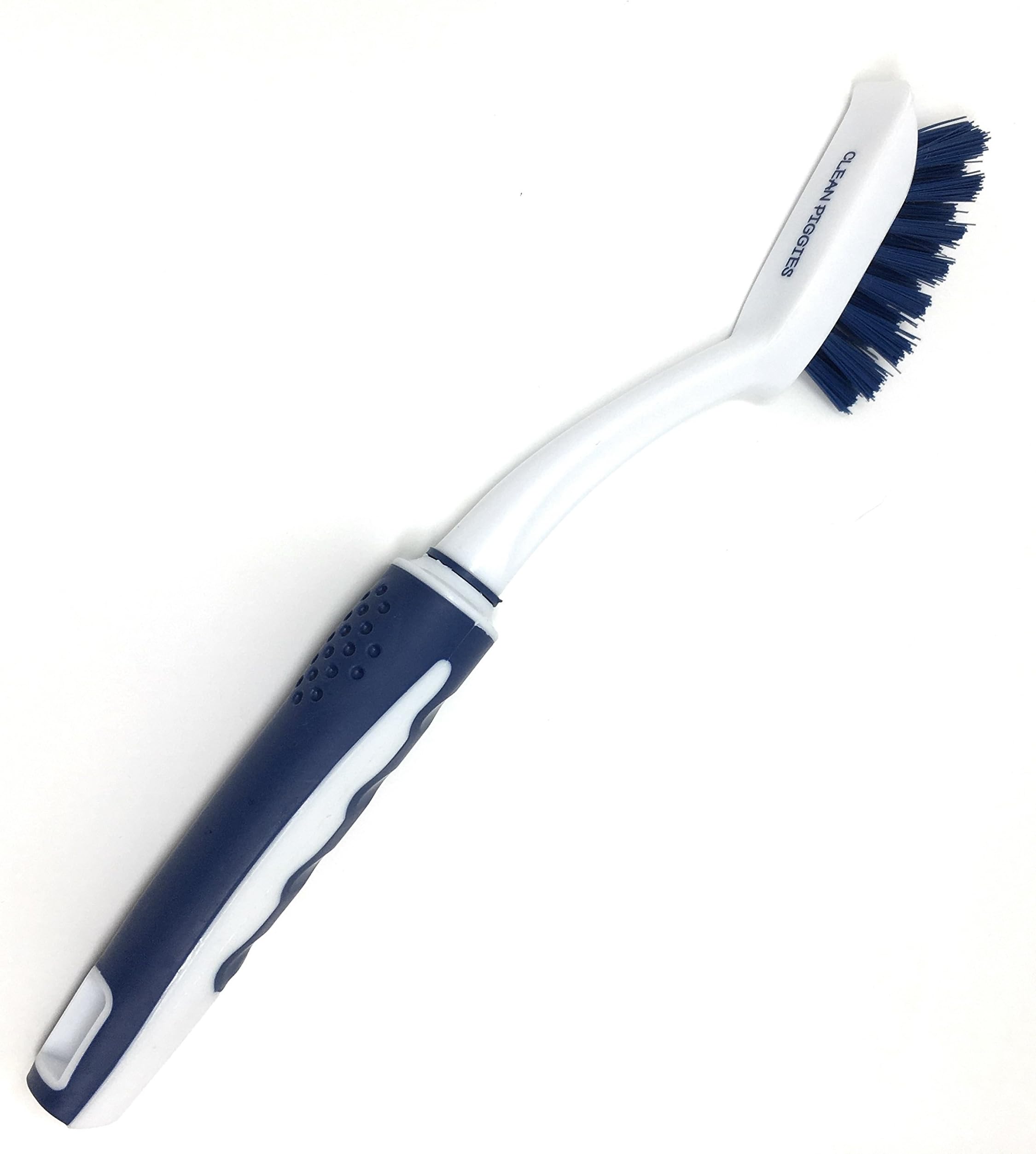 Clean Piggies Dirty Cubicle Grime Slicer Tile Brush with Handle Heavy Duty, Mini, Corner Best for Scrubbing & Cleaning Grout, Ceramic, Stone, Tiles, Joints - Bath, Tub, Pool, Shower, Wall, Floor