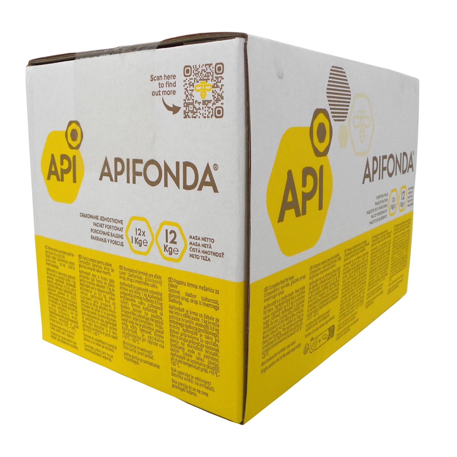 Bienenfutter, Futterteig; Apifonda Südzucker Bienenfutter 12x1kg Beutel im Karton - Futterteig Bienen -Imkereibedarf - Bienenfuttersirup - Bienenfutterteig