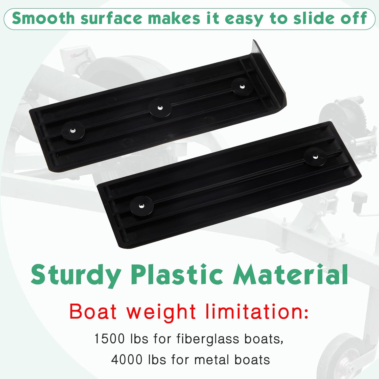 10 Pcs Boat Trailer Bunk Slide Pads and Boat Trailer Glide Bunk Enders 10.25'' x 3.1'' Boat Trailer Bunk Slicks for Easier Launching and Loading Boat Trailer Parts and Accessories