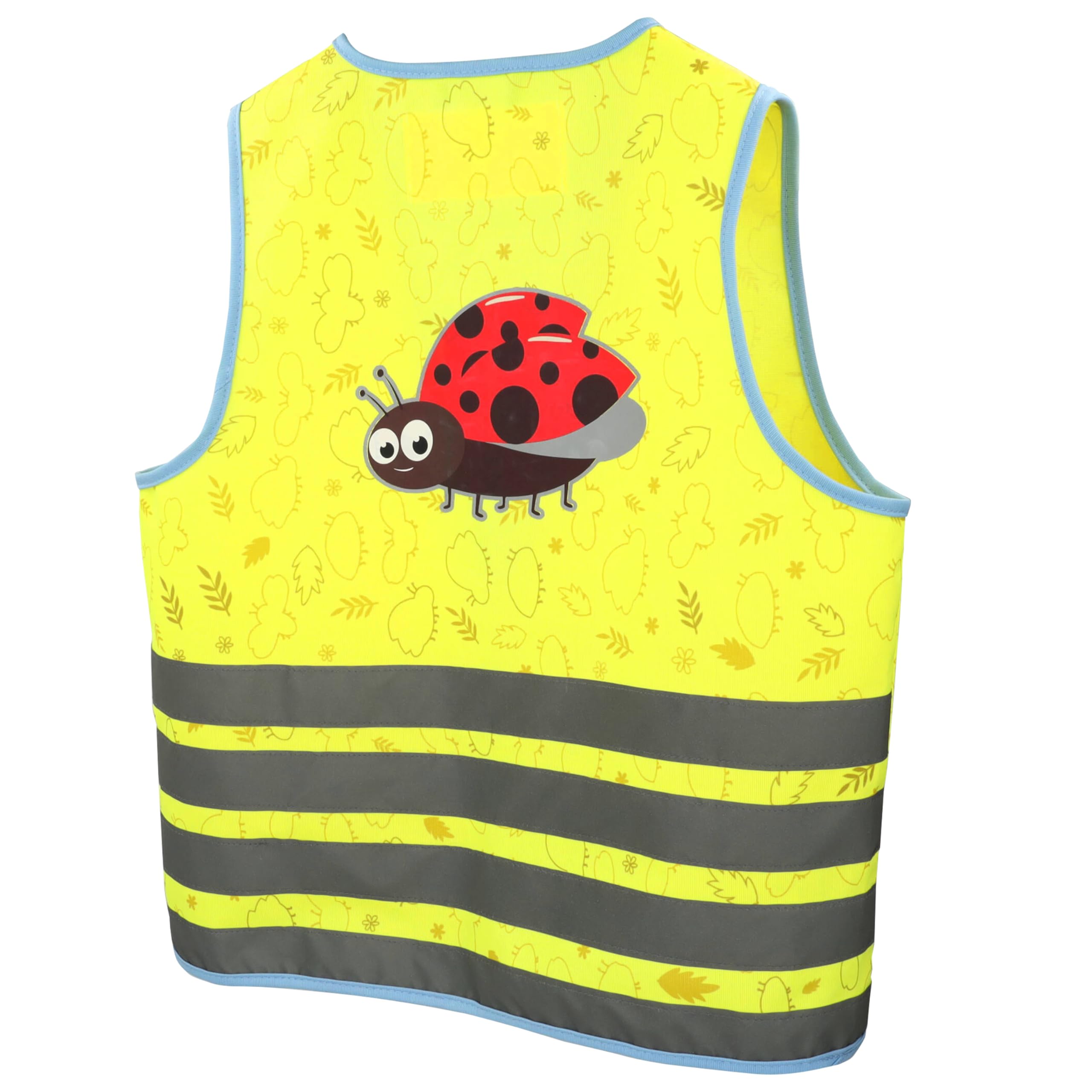 R-FLECT - Gilet Réfléchissant Enfant Cocci’Vest - Sécurité Nocturne et Cyclisme - Motif Coccinelle Fluorescent - Conforme Norme EN17353 Type B3