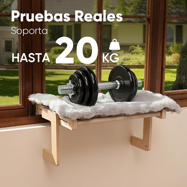 Foto 4 de 7 de FUKUMARU Hamaca para Gatos Ventana Cama para Gatos Repisa, con cojín Suave