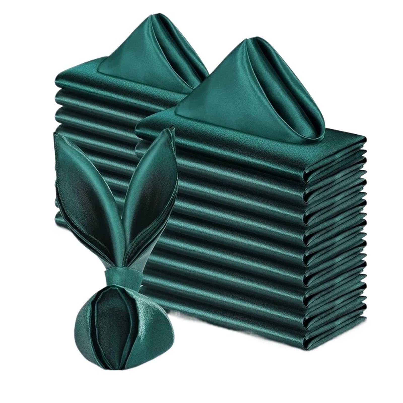 Cloth Napkins 10pcs 30x30cm Silky Satin Napkin Smooth Solid color Dinner Napkins Square Table Birthday Party Decor