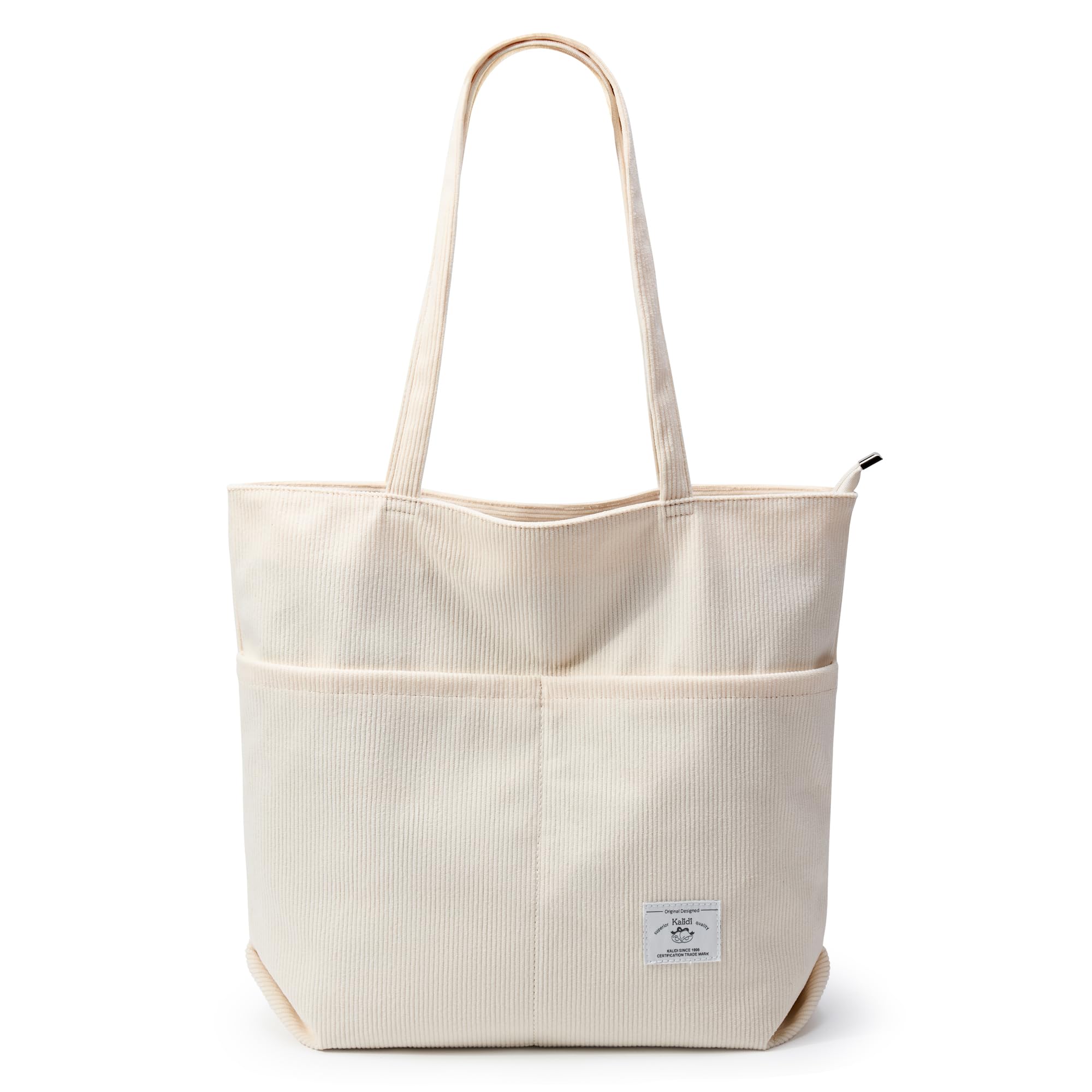 KALIDI Fancy Forest Große Cord Tote Bag Damen mit Reißverschluss für Arbeit Reisen Einkaufen