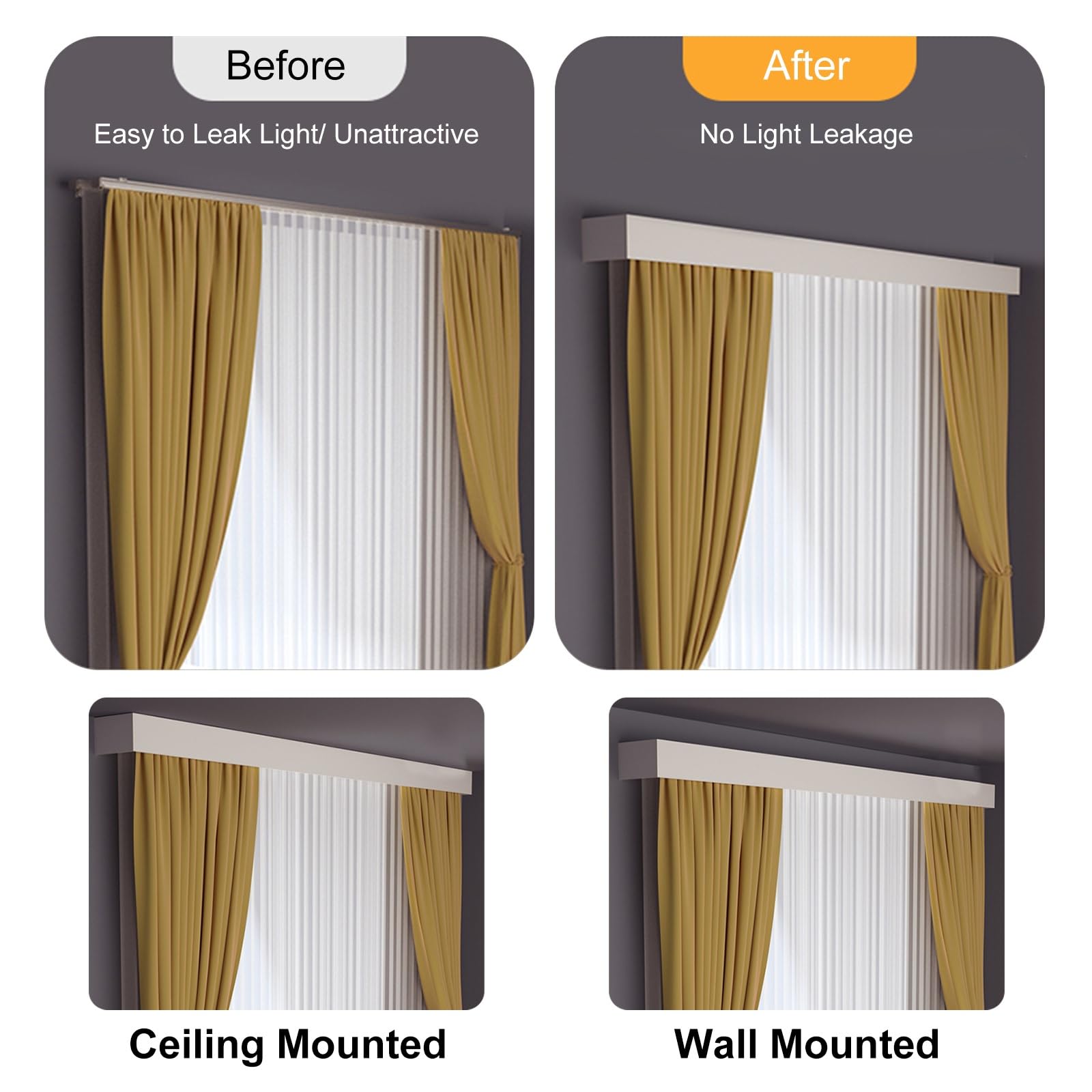 Binario Tenda Binario Per Tende In Metallo Doppio E Manto, 1M 2M 3M 4M 5M Binario Per Tende Da Soffitto Con Pannello/pannelli Decorativi Per Cornici Per Camera Da Letto, Ufficio, Soggiorno(10.3ft/3.15