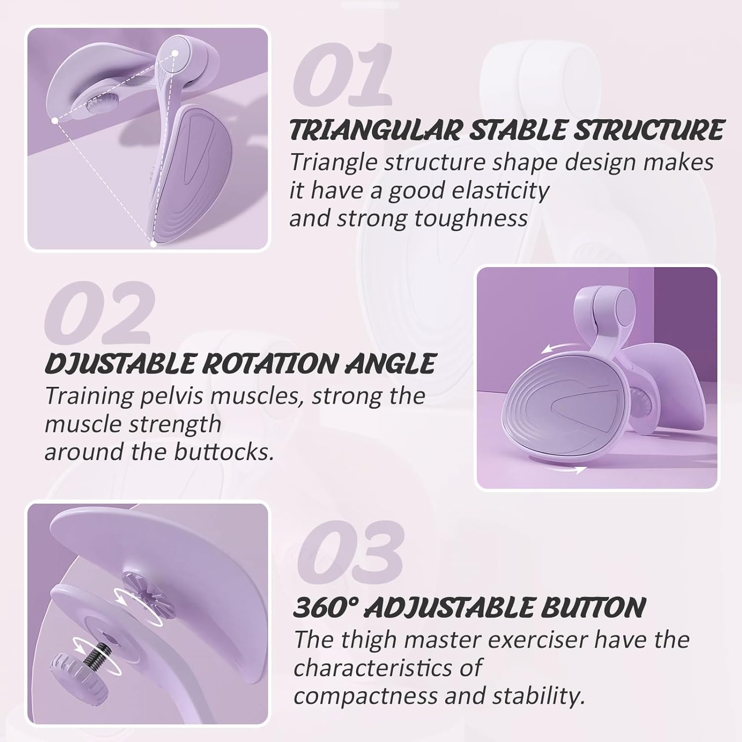 LeapBeast Thigh Master, Pelvic Floor Trainer, Hip Trainer for Postpartum Rehabilitation, Kegel Trainer & Butt, Leg, Arm Toning Master Equipment for Home Gym Workout (Purple Tension Value 12KG)