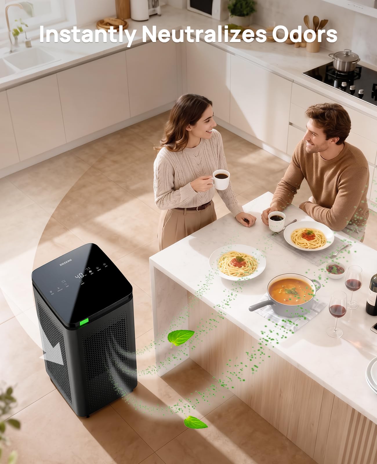 Purificador de aire para habitaciones grandes, modo de suspensión