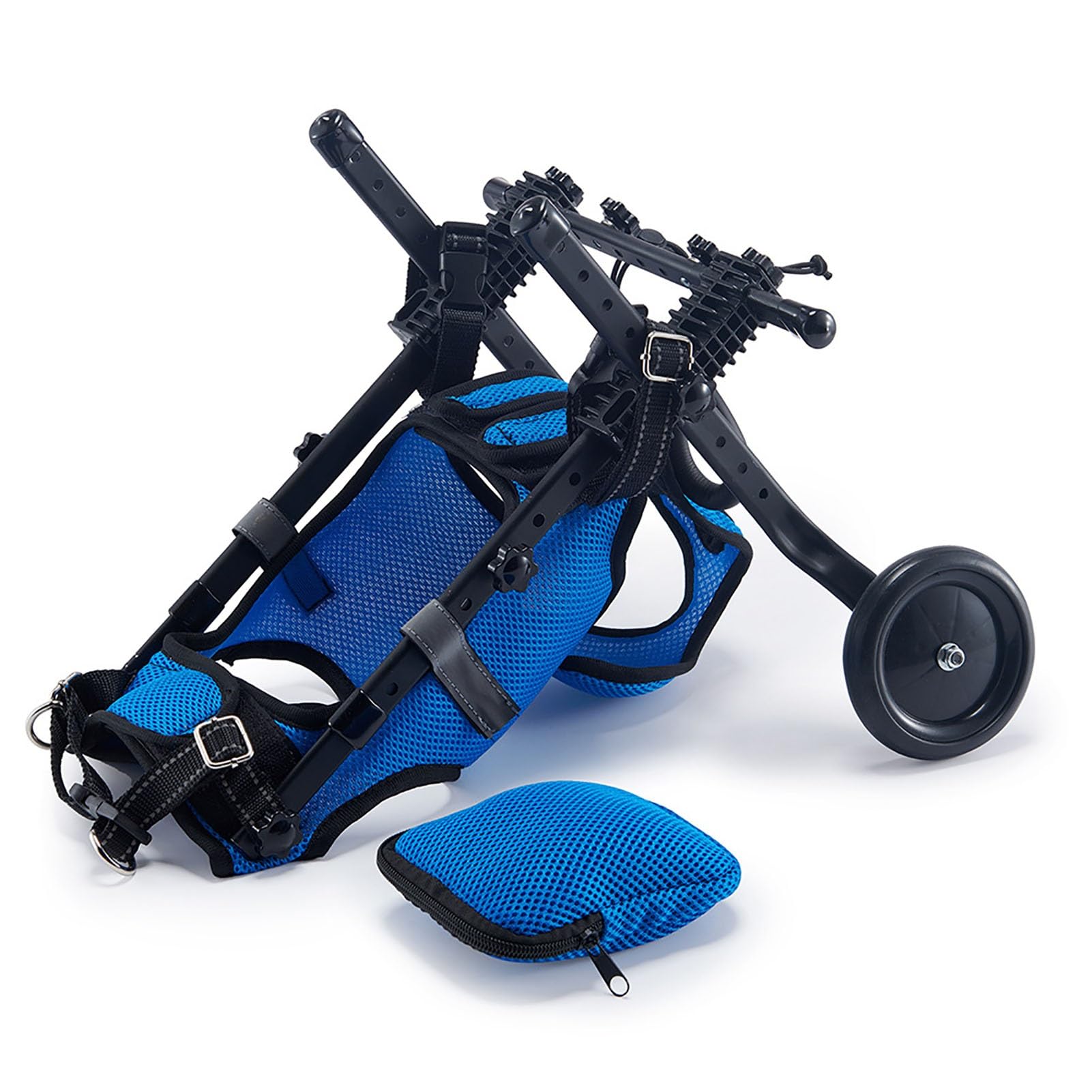 Silla de ruedas para perros para displasia de cadera, ayuda de movilidad ajustable todo terreno con función de defecación y bolsa de almacenamiento
