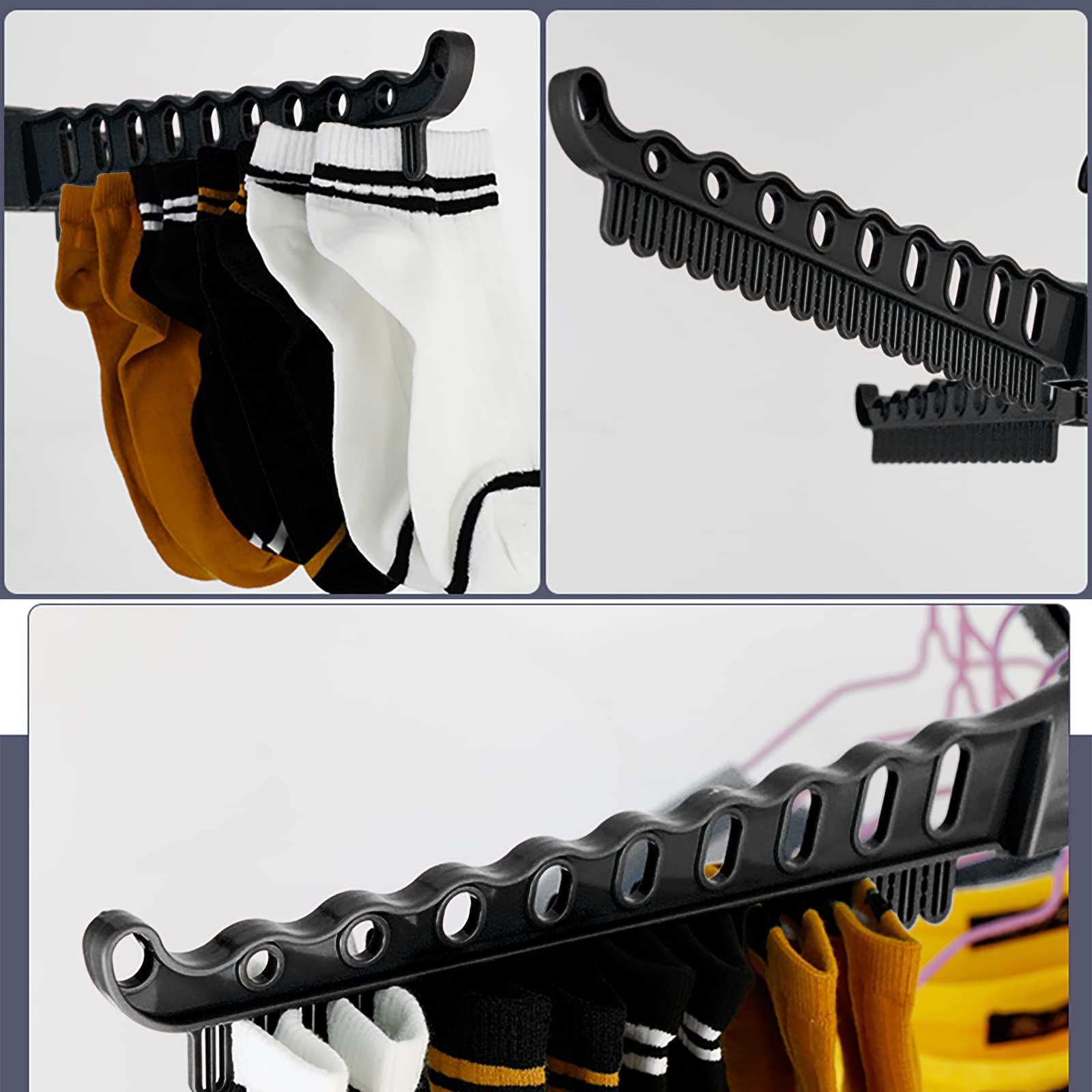 Séchoir à Linge Pliable pour Chemises, Peu encombrant, étagère à vêtements Pliable, étendoir à Repasser (Noir)