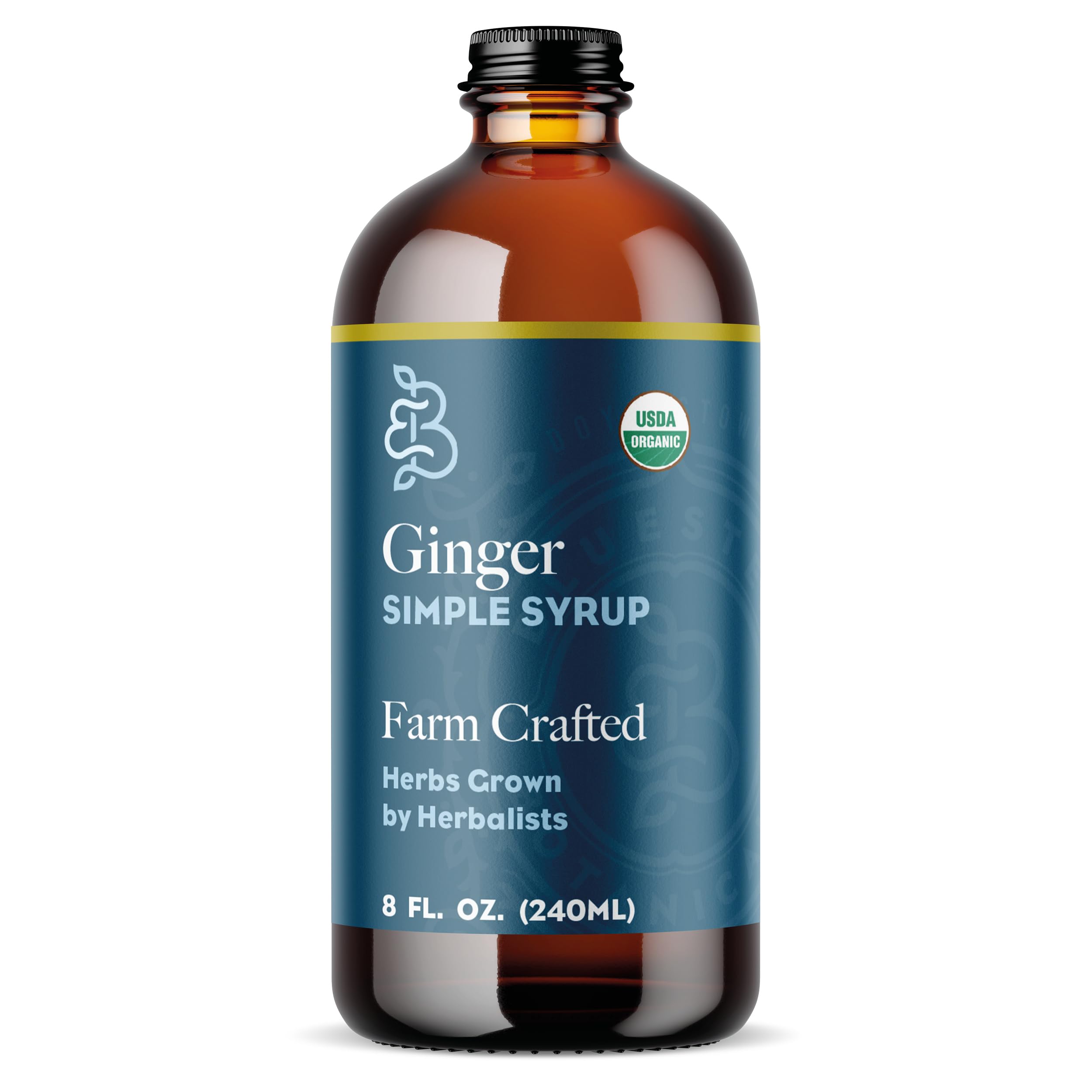 Bluestem Botanicals Organic Ginger Simple Syrup, 8 oz, Cocktail and Mocktail Mixer for Drinks, Non-AlcoholicUSDA Organic