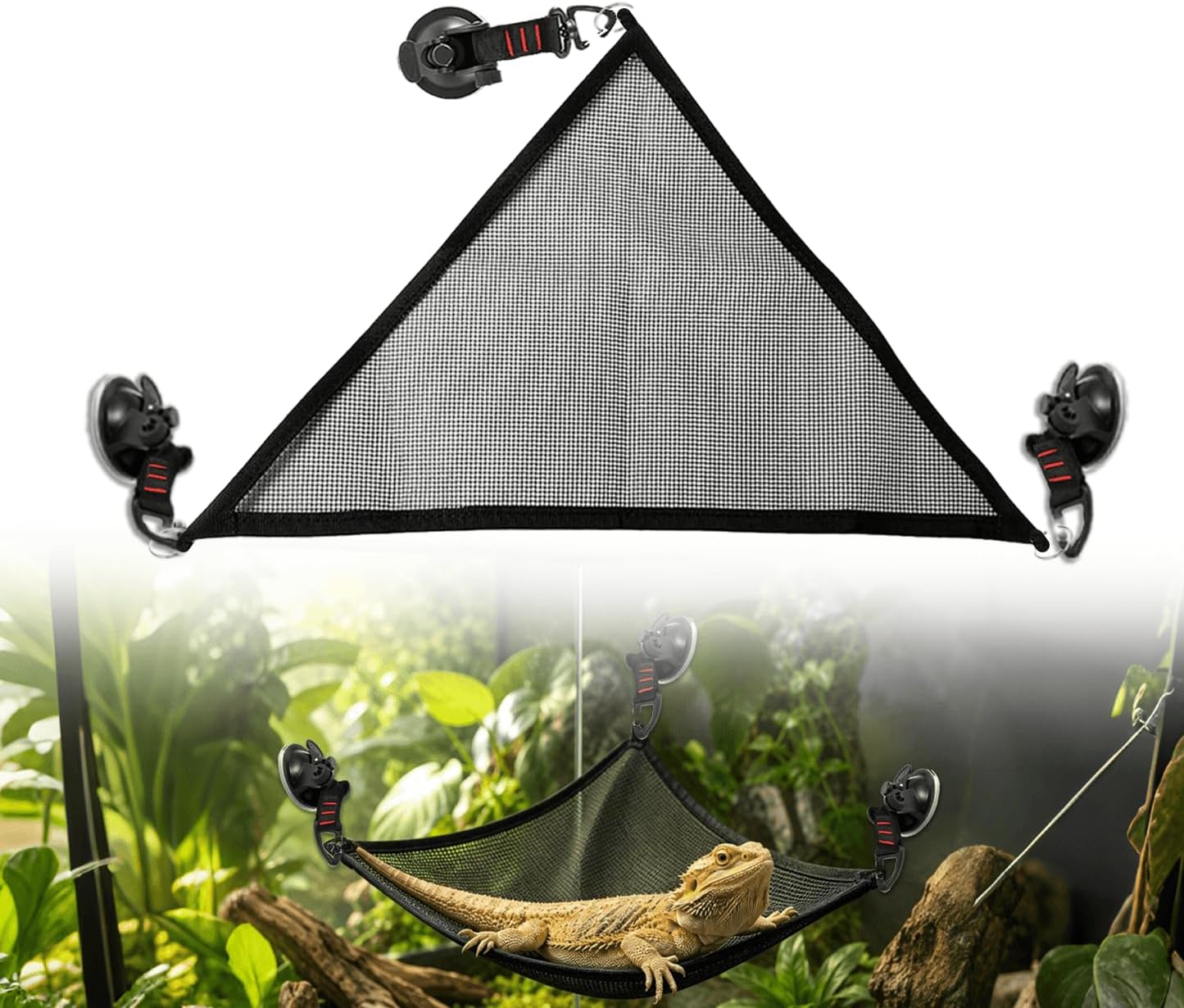 Bearded Lizard Hammock - Breathable mesh Hammock, Suitable for use by Lizards, Salamanders, Chameleons, Geckos, Snakes and Chameleon-Like Animals.