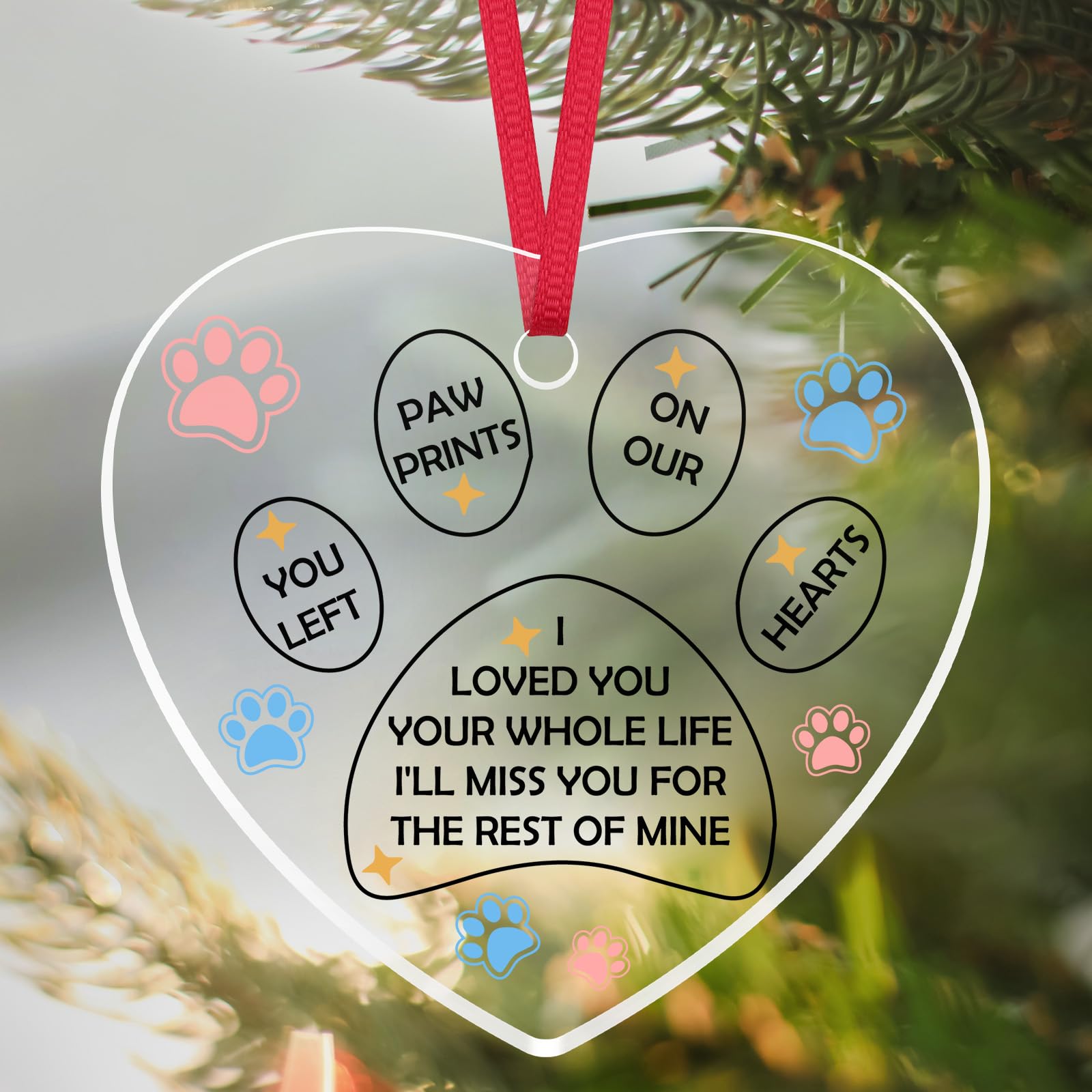 Pet Loss Gift Sympathy Gift for Loss of Dog Cat Pet Memorial Ornament Condolences Gifts for Pets in Memory of Dog Cat Bereavement Remembrance Present for Pets Lover Christmas Ornaments