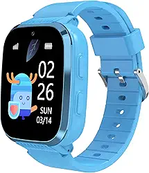 Relógio inteligente infantil 4G para meninos com rastreador GPS de 5 a 12 anos, relógio GPS infantil com chamada de vídeo por voz, uma chave, chamada SOS, câmera HD, despertador, presente de