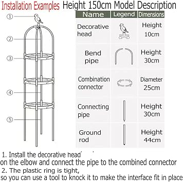 2 Pack Obelisk Trellis, Garden Trellis For Climbing Plants, Support For Outdoor Indoor Flower Plants, Rustproof Garden Obelisk for Outdoor Indoor, Thickened Tube Black Plant Tower(White,28*120cm/11*4