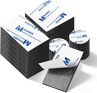 Double Sided Foam Tape Strong Pad Mounting,Black Self-Adhesive Tape Include Square Round and Rectangular(60Pcs)