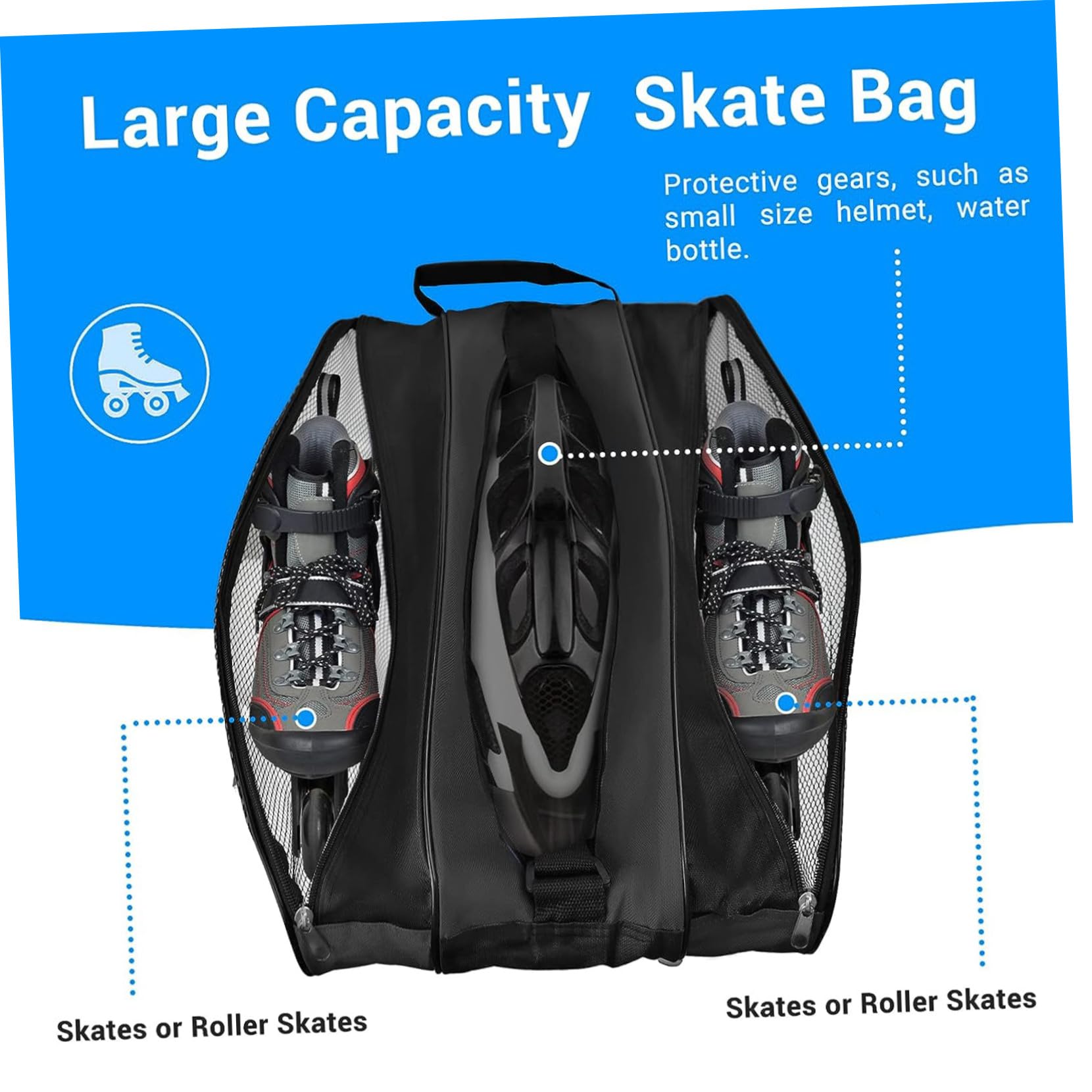 Mikinona Borsa Porta Pattini Rotelle Oxford 2 Unitá Design a Strati Multipli per Trasporto e Conservazione, per Uso All'aperto