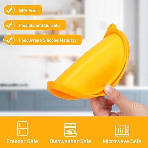 Miniatura 3 de Tapas de repuesto de silicona para 4 tazas, para cuencos de vidrio Pyrex 7201 (recipiente no incluido), paquete de 4 unidades, aptos para