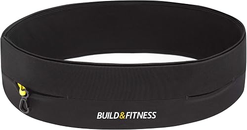 Cintura da corsa Build & Fitness, cintura con cerniera, portachiavi, porta telefono da corsa, marsupio da corsa per uomo e donna, adatto a tutti gli iPhone e Samsung