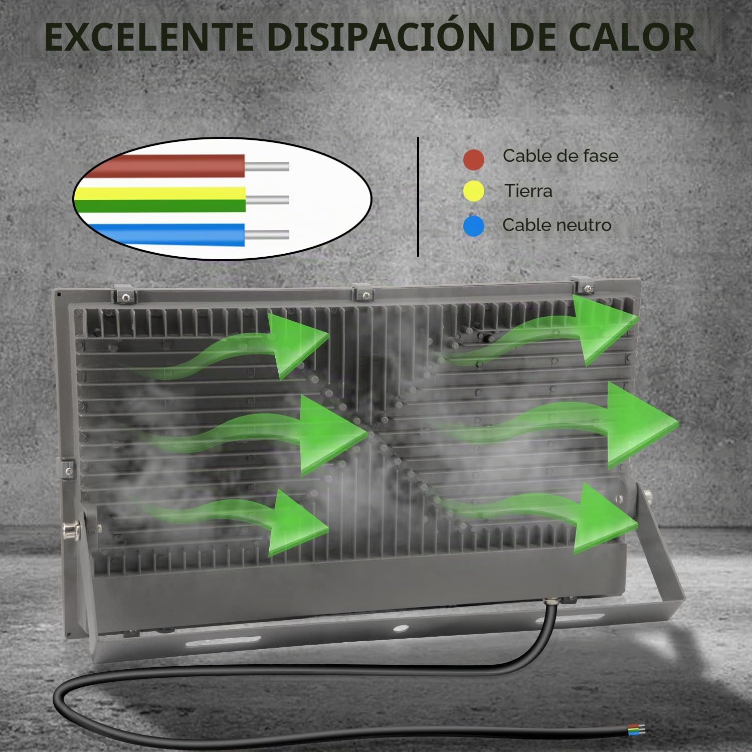 600W Focos LED Exterior 6000K Blanco Frío 1 Pcs | 60000LM IP66 Impermeable, Foco Exterior Seguridad con Alta Luminosidad para Jardín, Patio, Garaje, Terraza