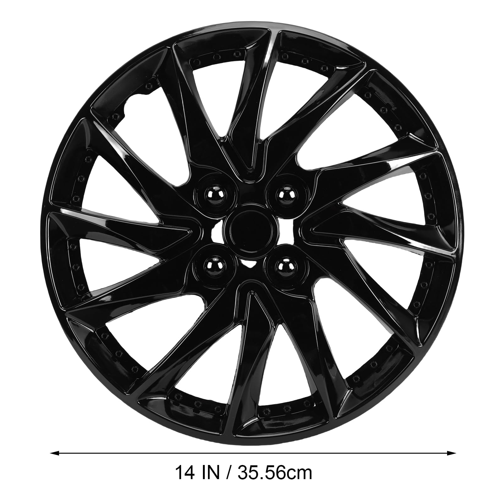 Fabater 14 -calowe Kołpaki, Pokrywy kół Zamienne Czapki Piasty dla Samochodów SUV, Akcesoria Zewnętrzne ABS, Uniwersalne Oblasy Koła Pokrywa Zawierające Opony Motoryzacyjne, Zestaw 4 (BLACK)